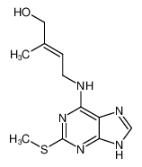 2-methyl-4-(2-methylsulfanyl-7(9)H-purin-6-ylamino)-but-2-en-1-ol_29736-33-2
