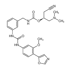(S)-1-cyano-3-(dimethylamino)propan-2-yl (3-(3-(3-methoxy-4-(oxazol-5-yl)phenyl)ureido)benzyl)carbamate_297728-33-7