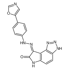 3,6-Dihydro[1,2,3]triazolo[4,5-e]indole-7,8-dione 8-{N-[4-(1,3-oxazol-5-yl)phenyl]hydrazone}_297755-06-7