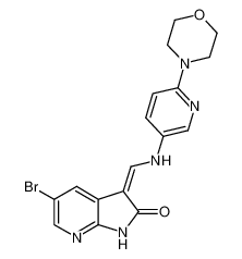 5-bromo-3-({[6-(4-morpholinyl)-3-pyridinyl]amino}methylidene)-1,3-dihydro-2H-pyrrolo[2,3-b]pyridin-2-one_297755-98-7