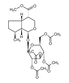 (1S,4aS,7S,7aR)-7-Methyl-1-((2R,3S,4R,5S,6S)-3,4,5-triacetoxy-6-acetoxymethyl-tetrahydro-pyran-2-yloxy)-octahydro-cyclopenta[c]pyran-4-carboxylic acid methyl ester_29781-21-3