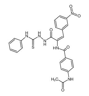 4-acetamido-N-(1-(3-nitrophenyl)-3-oxo-3-(2-(phenylcarbamothioyl)hydrazineyl)prop-1-en-2-yl)benzamide_29813-74-9