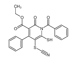 ethyl 1-benzoyl-1,2-dihydro-2-oxo-4-phenyl-6-thiol-5-thiocyanatopyridine-3-carboxylate_298184-07-3