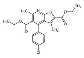 3-Amino-4-(4-chloro-phenyl)-6-methyl-thieno[2,3-b]pyridine-2,5-dicarboxylic acid diethyl ester_298206-34-5