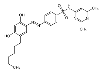 N-(2,6-dimethylpyrimidin-4-yl)-4-[2-(3-hexyl-4-hydroxy-6-oxocyclohexa-2,4-dien-1-ylidene)hydrazinyl]benzenesulfonamide_29822-14-8