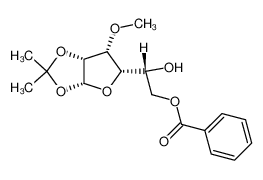 Benzoic acid (R)-2-hydroxy-2-((3aR,5S,6R,6aR)-6-methoxy-2,2-dimethyl-tetrahydro-furo[2,3-d][1,3]dioxol-5-yl)-ethyl ester_29839-19-8