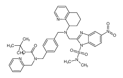tert-butyl (4-((((1-(N,N-dimethylsulfamoyl)-5-nitro-1H-benzo[d]imidazol-2-yl)methyl)(5,6,7,8-tetrahydroquinolin-8-yl)amino)methyl)benzyl)(pyridin-2-ylmethyl)carbamate_298680-65-6