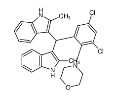 4-(2-(bis(2-methyl-1H-indol-3-yl)methyl)-4,6-dichlorophenyl)morpholine_298685-89-9