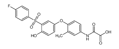 2-((4-(3-((4-fluorophenyl)sulfonyl)-4-hydroxyphenoxy)-3-methylphenyl)amino)-2-oxoacetic acid_298695-16-6