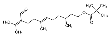 2,2-Dimethyl-propionic acid (E)-(S)-10-formyl-3,7,11-trimethyl-dodeca-6,10-dienyl ester_298713-08-3