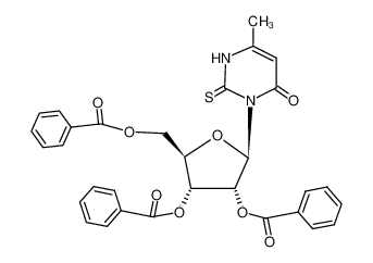 6-methyl-2-thioxo-3-(tri-O-benzoyl-β-D-ribofuranosyl)-2,3-dihydro-1H-pyrimidin-4-one_29881-44-5