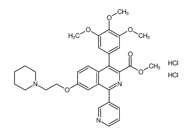 methyl 7-(2-(piperidin-1-yl)ethoxy)-1-(pyridin-3-yl)-4-(3,4,5-trimethoxyphenyl)isoquinoline-3-carboxylate dihydrochloride_299169-40-7