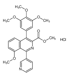 3-Isoquinolinecarboxylic acid,8-methoxy-1-(3-pyridinyl)-4-(3,4,5-trimethoxyphenyl)-, methyl ester,monohydrochloride_299169-51-0