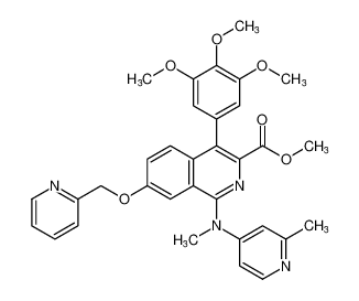 3-Isoquinolinecarboxylic acid,1-[methyl(2-methyl-4-pyridinyl)amino]-7-(2-pyridinylmethoxy)-4-(3,4,5-trimethoxyphenyl)-, methyl ester_299170-43-7