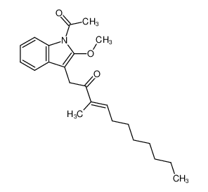 (E)-1-(1-Acetyl-2-methoxy-1H-indol-3-yl)-3-methyl-undec-3-en-2-one_299190-86-6