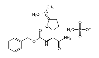 N-((R)-5-((S)-2-amino-1-(((benzyloxy)carbonyl)amino)-2-oxoethyl)dihydrofuran-2(3H)-ylidene)-N-methylmethanaminium methanesulfonate_299208-64-3
