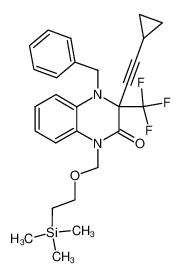 4-Benzyl-3-cyclopropylethynyl-3-trifluoromethyl-1-(2-trimethylsilanyl-ethoxymethyl)-3,4-dihydro-1H-quinoxalin-2-one_299434-73-4