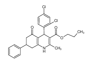 propyl 4-(2,4-dichlorophenyl)-2-methyl-5-oxo-7-phenyl-1,4,6,7,8-pentahydroquinoline-3-carboxylate_299454-51-6