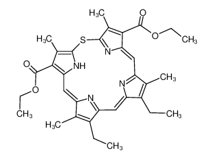 13,17-diethyl-3,7,12,18-tetramethyl-21H-5-thia-porphine-2,8-dicarboxylic acid diethyl ester_29974-75-2