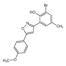 2-bromo-6-[5-(4-methoxy-phenyl)-isoxazol-3-yl]-4-methyl-phenol_29976-92-9