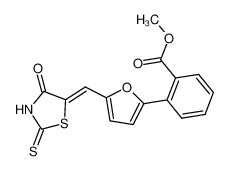 methyl 2-(5-((4-oxo-2-thioxothiazolidin-5-ylidene)methyl)furan-2-yl)benzoate_299904-39-5