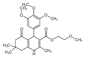 2-methoxyethyl 2,7,7-trimethyl-5-oxo-4-(3,4,5-trimethoxyphenyl)-1,4,6,7,8-pentahydroquinoline-3-carboxylate_299948-55-3