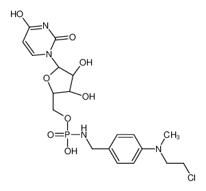 N-[[4-[2-chloroethyl(methyl)amino]phenyl]methyl]-[[(2R,3S,4R,5R)-5-(2,4-dioxopyrimidin-1-yl)-3,4-dihydroxyoxolan-2-yl]methoxy]phosphonamidic acid_32455-50-8