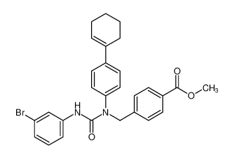 methyl 4-((3-(3-bromophenyl)-1-(2',3',4',5'-tetrahydro-[1,1'-biphenyl]-4-yl)ureido)methyl)benzoate_385837-28-5