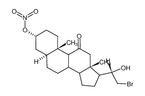 (3R,5S,10S,13S)-17-((S)-2-Bromo-1-hydroxy-ethyl)-10,13-dimethyl-3-nitrooxy-hexadecahydro-cyclopenta[a]phenanthren-11-one_38601-24-0
