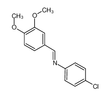 4-chloro-N-((1E)-(3,4-dimethoxyphenyl)methylidene)aniline (en)Benzenamine, 4-chloro-N-[(3,4-dimethoxyphenyl)methylene]- (en)_38608-18-3