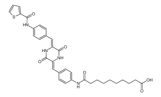 10-((4-((Z)-(3,6-dioxo-5-((Z)-4-(thiophene-2-carboxamido)benzylidene)piperazin-2-ylidene)methyl)phenyl)amino)-10-oxodecanoic acid_386212-73-3