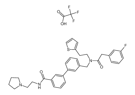 3'-({[2-(3-Fluorophenyl)acetyl][2-(2-thienyl)ethyl]amino}methyl)-N-[2-(1-pyrrolidinyl)ethyl][1,1'-biphenyl]-3-carboxamide trifluoroacetate_386293-26-1