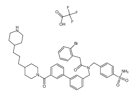 N-[4-(Aminosulfonyl)benzyl]-2-(2-bromophenyl)-N-{[3'-({4-[3-(4-piperidinyl)propyl]-1-piperidinyl}carbonyl)[1,1'-biphenyl]-3-yl]methyl}acetamide trifluoroacetate_386294-40-2