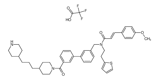 (E)-3-(4-Methoxyphenyl)-N-{[3'-({4-[3-(4-piperidinyl)propyl]-1-piperidinyl}carbonyl)[1,1'-biphenyl]-3-yl]methyl}-N-[2-(2-thienyl)ethyl]-2-propenamide trifluoroacetate_386294-99-1