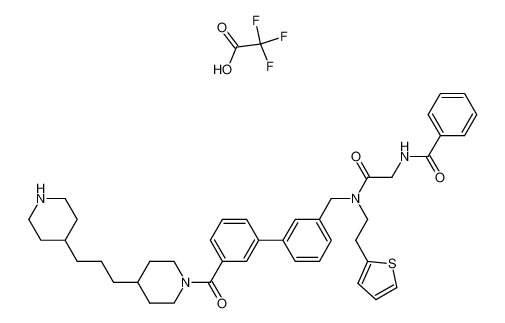 N-(2-Oxo-2-{{[3'-({4-[3-(4-piperidinyl)propyl]-1-piperidinyl}carbonyl)[1,1'-biphenyl]-3-yl]methyl}[2-(2-thienyl)ethyl]amino}ethyl)benzamide trifluoroacetate_386295-03-0