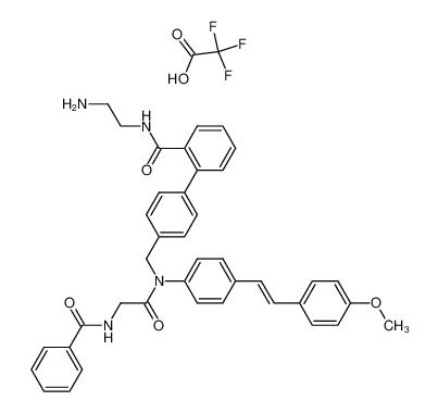 N-(2-Aminoethyl)-4'-[((N-benzoylglycyl){4-[(E)-2-(4-methoxyphenyl)ethenyl]phenyl}amino)methyl]-1,1'-biphenyl-2-carboxamide trifluoroacetate_386297-52-5