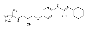 1-Cyclohexyl-3-(4-{2-hydroxy-3-[(2-methyl-2-propanyl)amino]propox y}phenyl)ure_38649-73-9