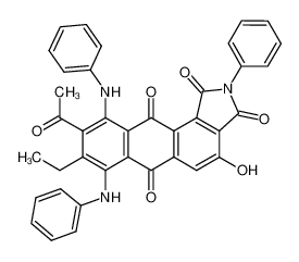 9-Acetyl-8-ethyl-4-hydroxy-2-phenyl-7,10-bis-phenylamino-naphtho[2,3-e]isoindole-1,3,6,11-tetraone_38658-55-8