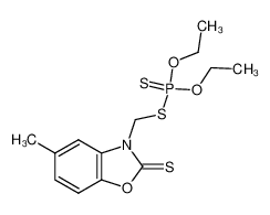 dithiophosphoric acid O,O'-diethyl ester S-(5-methyl-2-thioxo-benzooxazol-3-ylmethyl) ester_3866-02-2