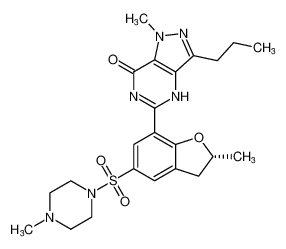 (R)-1-methyl-5-(2-methyl-5-((4-methylpiperazin-1-yl)sulfonyl)-2,3-dihydrobenzofuran-7-yl)-3-propyl-1,4-dihydro-7H-pyrazolo[4,3-d]pyrimidin-7-one_386714-11-0