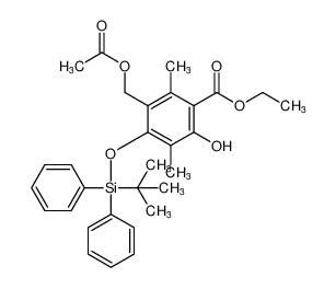 ethyl 3-(acetoxymethyl)-4-((tert-butyldiphenylsilyl)oxy)-6-hydroxy-2,5-dimethylbenzoate_386746-10-7
