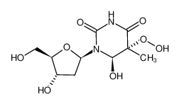 trans-(5R,6R)-5-hydroperoxy-6-hydroxy-5,6-dihydrothymidine_38709-49-8