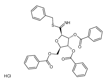 benzyl 2,5-anhydro-3,4,6-tri-O-benzoyl-D-allonothioimidate hydrochloride_38716-29-9