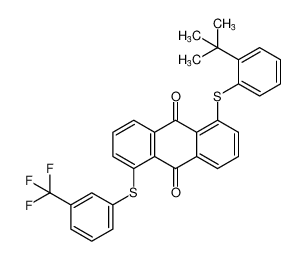 1-((2-(tert-butyl)phenyl)thio)-5-((3-(trifluoromethyl)phenyl)thio)anthracene-9,10-dione_387335-40-2