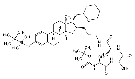 N-{3-[3-(t-butyldimethylsilyloxy)-17β-(tetrahydro-2H-pyran-2-yl-oxy)-estra-1,3,5(10)-trien-16β-yl]-propyl}-2-(S)-methyl-2-[Nα-[Nβ-(t-butoxycarbonylamino)-L-alanyl]-L-alanyl]-acetamide_387339-40-4