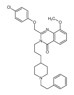 2-[(4-chlorophenoxy)methyl]-8-methoxy-3-[3-[1-(2-phenylethyl)piperidin-4-yl]propyl]quinazolin-4-one_387346-35-2