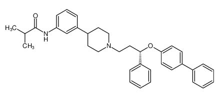(S)-N-(3-(1-(3-([1,1'-biphenyl]-4-yloxy)-3-phenylpropyl)piperidin-4-yl)phenyl)isobutyramide_387826-92-8