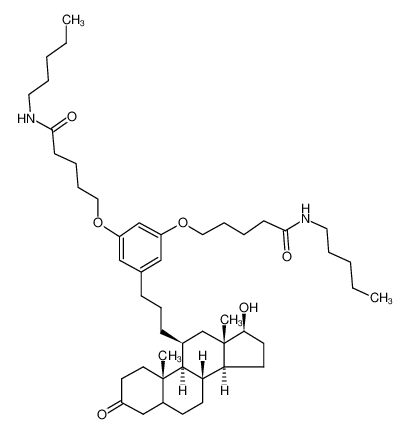 17β-hydroxy-11β-(3-[3,5-bis{4-(pentylcarbamoyl)butoxy}phenyl]propyl)androstan-3-one_387871-40-1