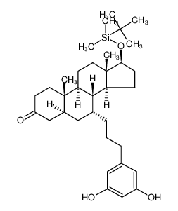17β-(tert-butyldimethylsilyloxy)-7α-(3-(3,5-dihydroxyphenyl)propyl)-5α-androstan-3-one_387871-52-5