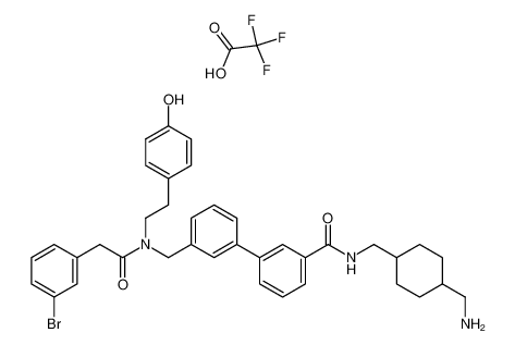 N-{[4-(Aminomethyl)cyclohexyl]methyl)-3'-{[[2-(3-bromophenyl)acetyl](4-hydroxyphenethyl)amino]methyl}[1,1'-biphenyl]-3-carboxamide trifluoroacetate_387872-03-9